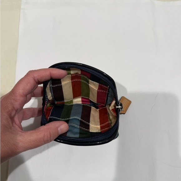 Coach Blue Denim Coin Pouch with Silver Details - Picture 3 of 5